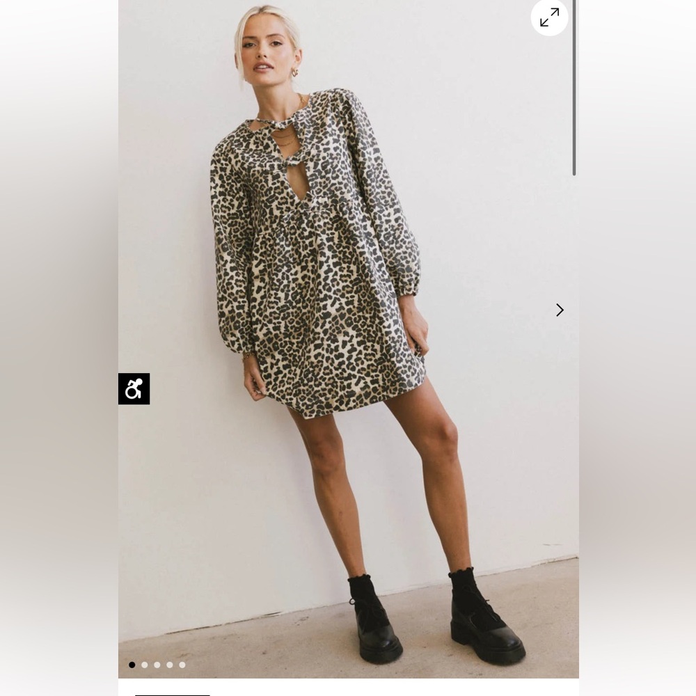 Tyler Peplum Mini Dress in Leopard